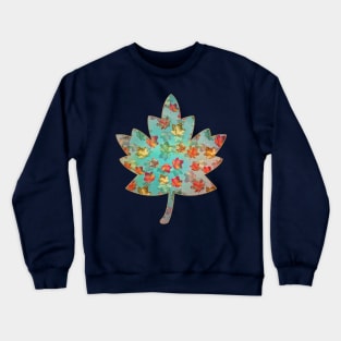 Falling Autumn Leaf Pattern Crewneck Sweatshirt